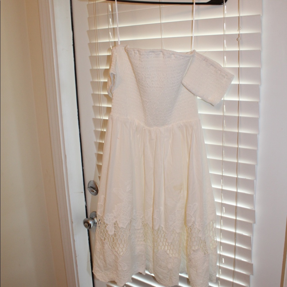 Altar’d State White Off the Shoulder Lace Dress